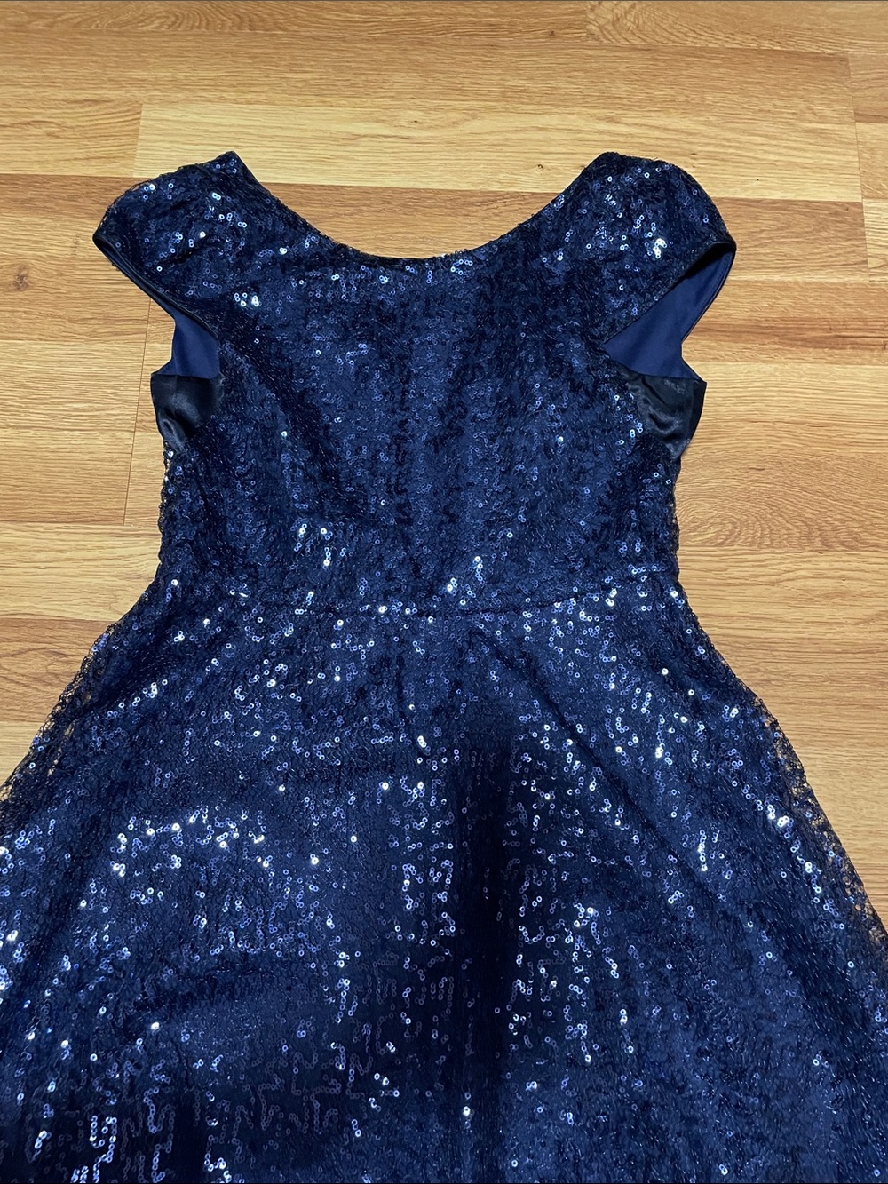 Sweet Heart Rose Navy Sequin Fit-and-Flare Dress